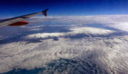 první pohled na Eyjafjallajökull a sousední Katlu
