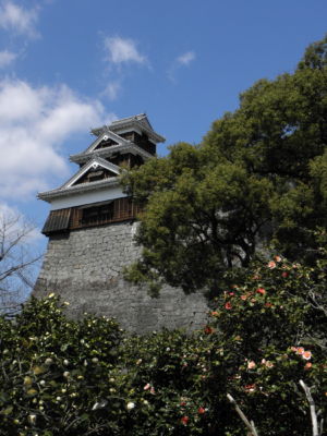 jeden z mála původních hradů Japonska (Kumamoto, Kyushu)