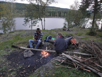 fire, beer and guitar near Sognsvann lake