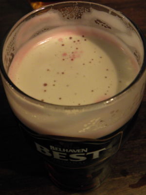 scottish dark beer with black currant saft! So tasty :)
