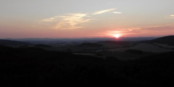 západ slunce nad Šumavou