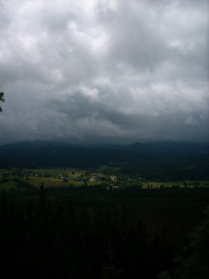výhled na obec Stožec