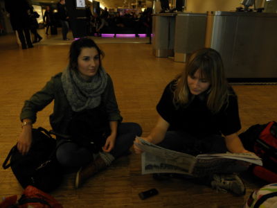 at the airport